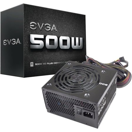 EVGA 500W 80Plus PSU, 100W10500KR 100-W1-0500-KR
